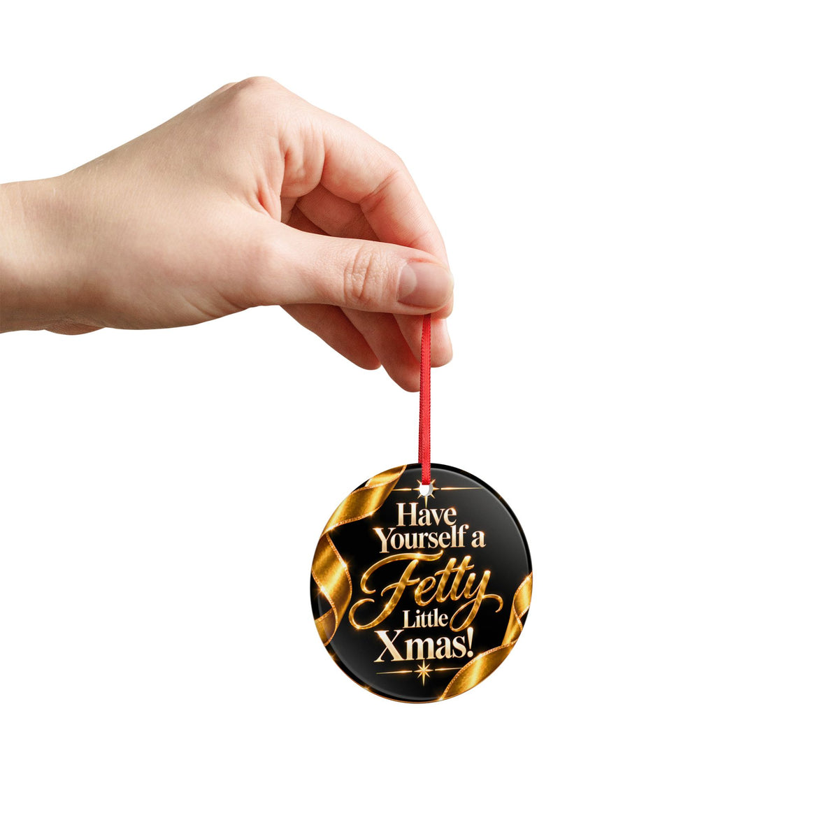 Have Yourself a Fetty Little Xmas – Gold & Black Edition Ceramic Christmas Ornament