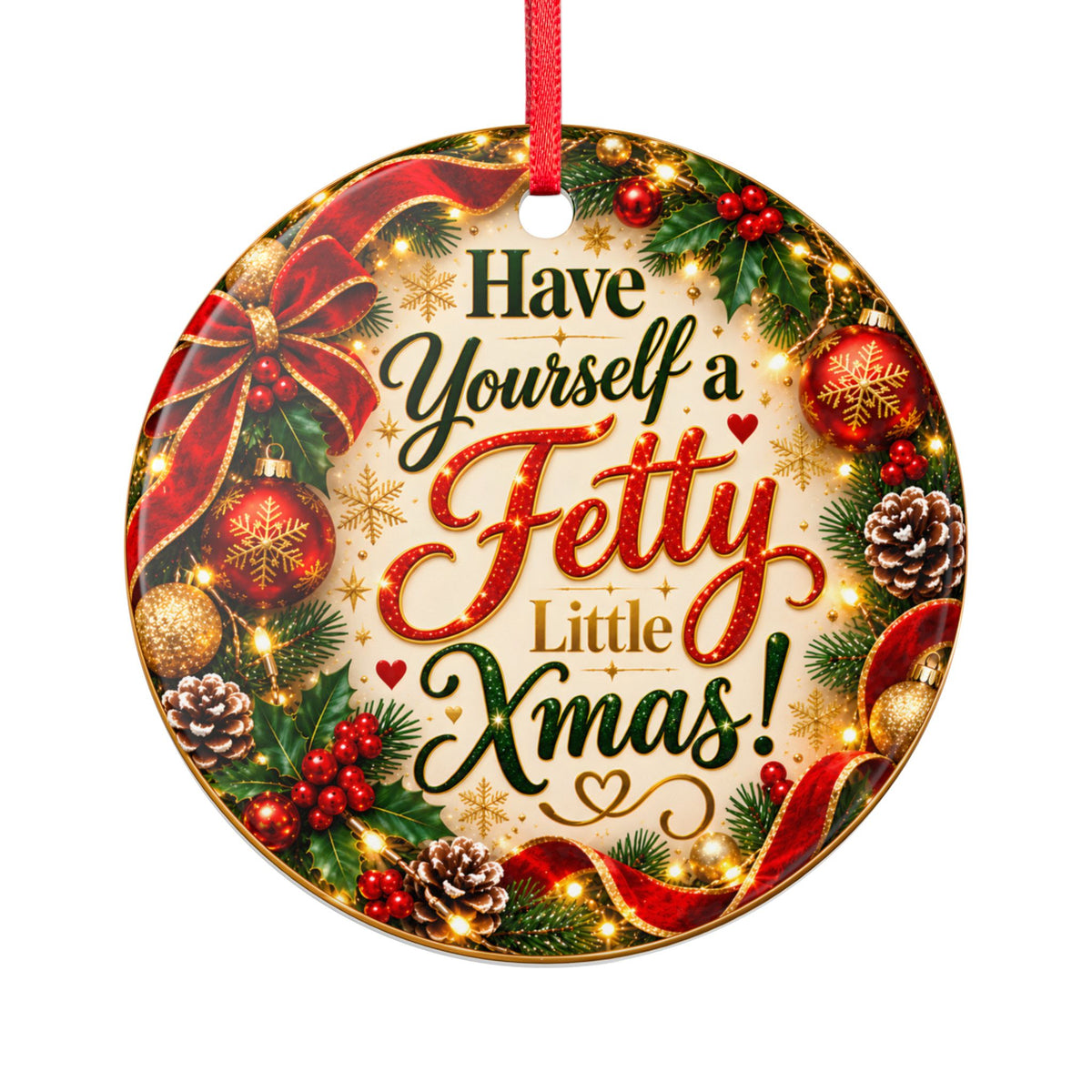 Have Yourself a Fetty Little Xmas – Festive Ceramic Christmas Ornament