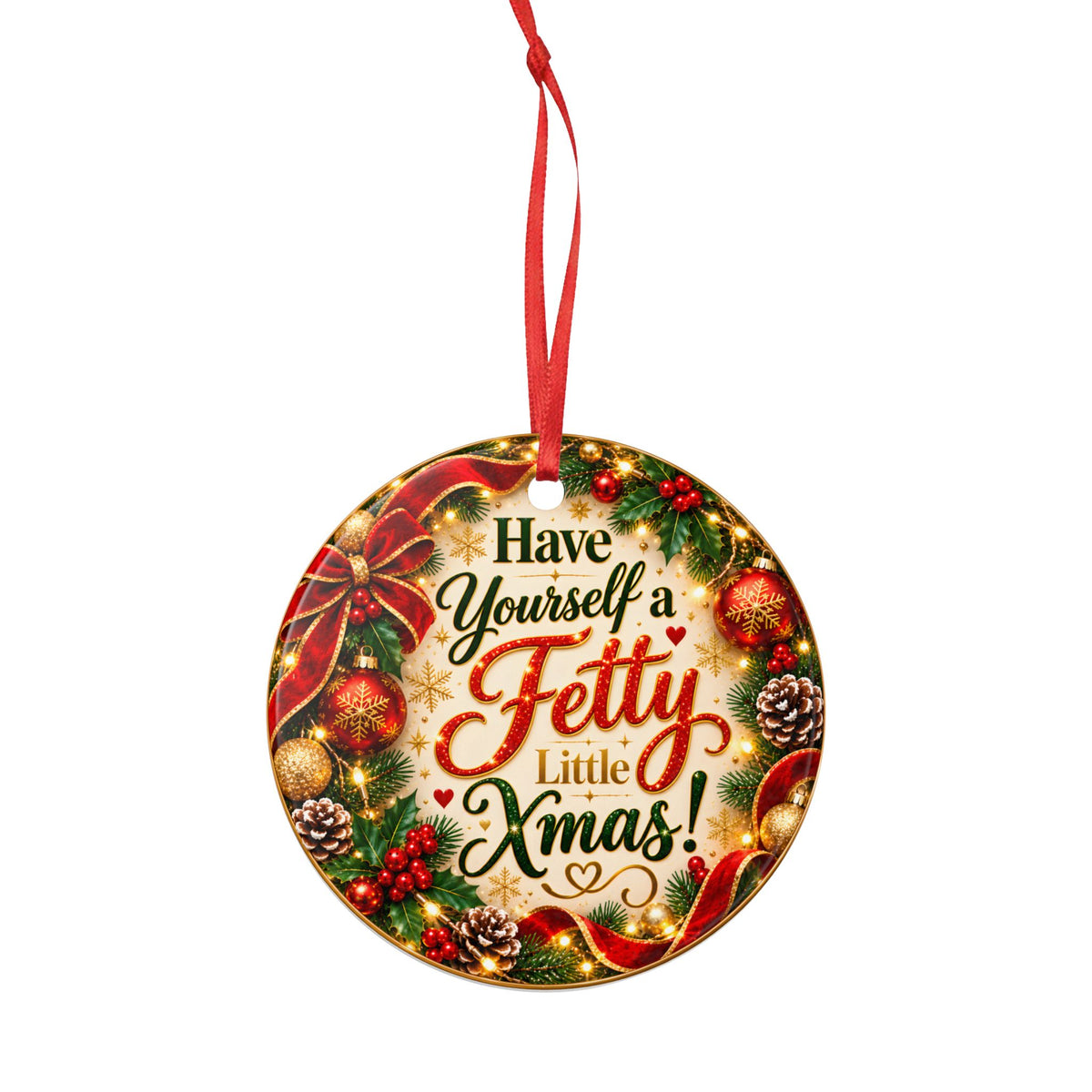 Have Yourself a Fetty Little Xmas – Festive Ceramic Christmas Ornament