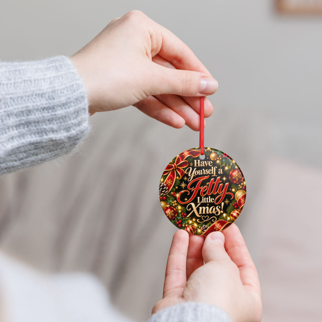 Have Yourself a Fetty Little Xmas – Traditional Midnight Ceramic Christmas Ornament