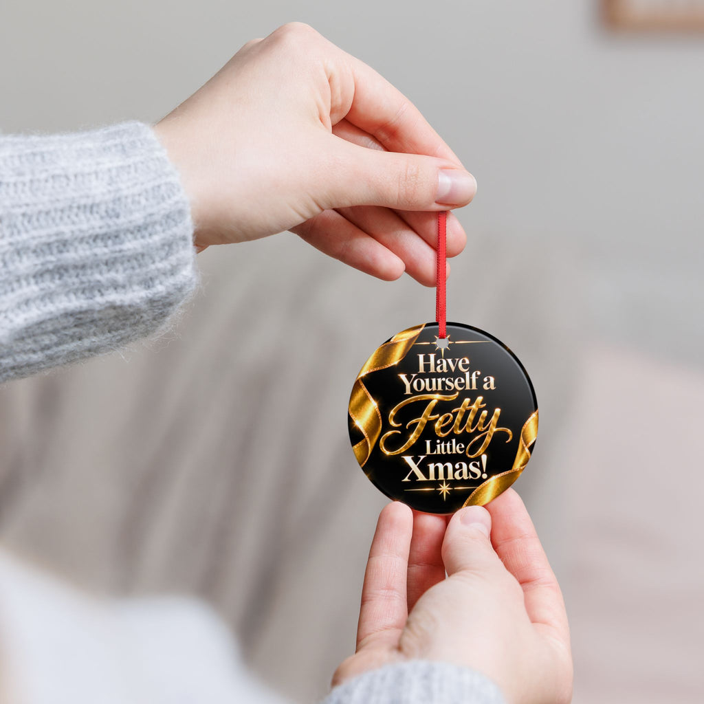 Have Yourself a Fetty Little Xmas – Gold & Black Edition Ceramic Christmas Ornament